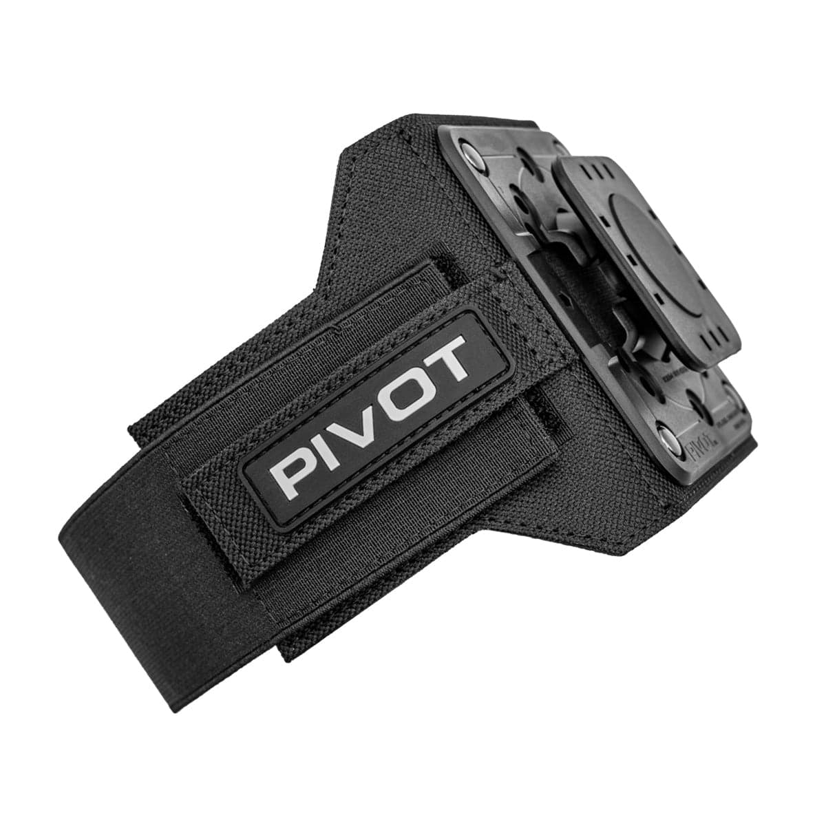 Side view of the PIVOT Leg Strap showing its adjustable strap and mounting plate